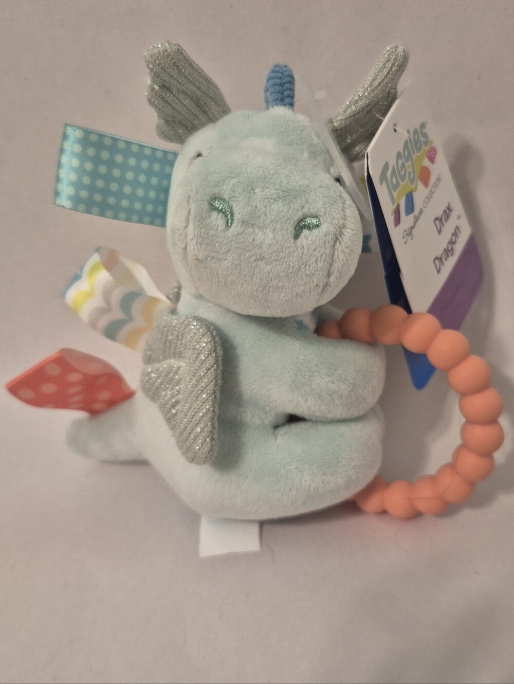 *5/$25* Mary Meyer Taggies Drax Dragon Teether Rattle 6-inch sensory plush Toy